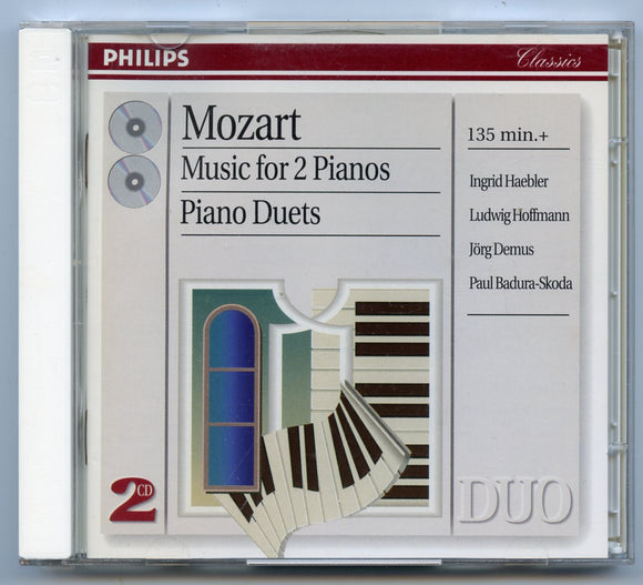 Mozart Music for 2 Pianos, Piano Duets, by Ingrid Haebler, Ludwig Hoffmann, Jorg Demus, and Paul Badura Skoda [CD]