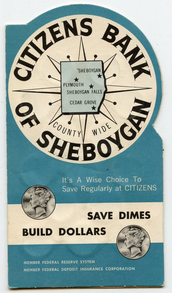 Dime Bank Saver, Citizens Bank of Sheboygan, WI