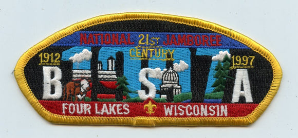 Naatiional Jamboree, 21st Century, 1912-1997, Four Lakes, Wisconsin, B. S. A. [Patch]