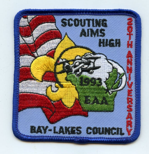 Scouting Aims High, 1993 EAA, 20th Anniversary, Bay-Lakes Council [Patch]