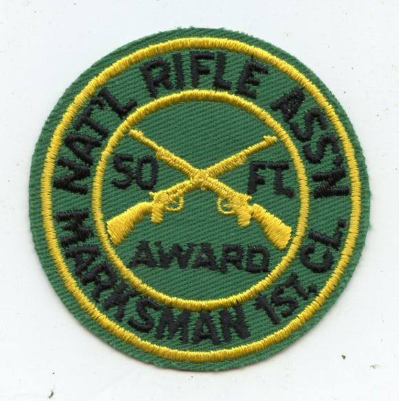 National Rifle Association, Marksman 1st Class, 50 Ft. Award [Patch]