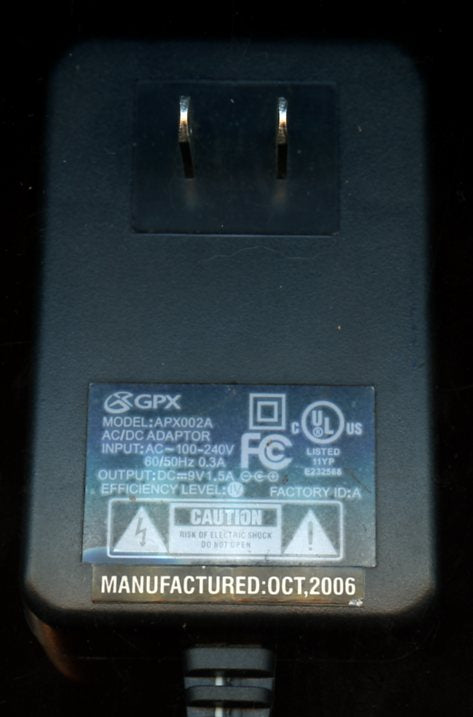 GPX, AC Adaptor, Model APX002A [Electronics]