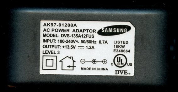 Samsung, AC Power Adaptor, AK97-01288A, Model DVS-135A12FUS [Electronics]