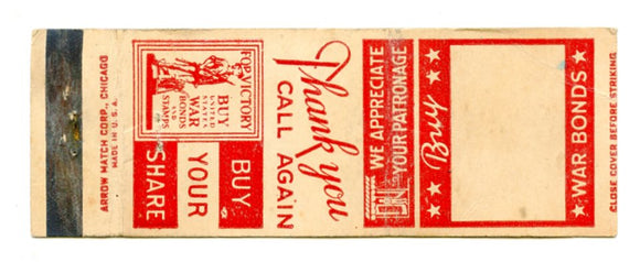 Buy War Bonds and Stamps [Matchbook Cover]