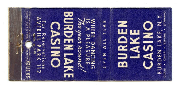 Burden Lake Casino, Burden Lake, NY [Matchbook Cover]
