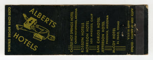 Alberts Hotels [Matchbook Cover]