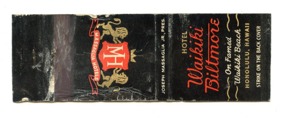 Waikiki Biltmore Hotel, Honolulu, HI [Matchbook Cover]