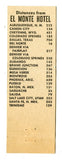 El Monte Hotel, Monte Vista, CO [Matchbook Cover]