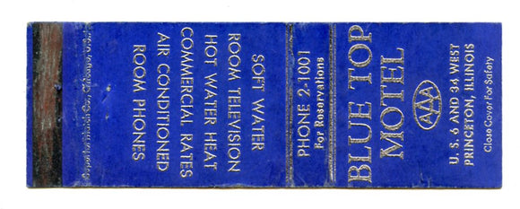 Blue Top Motel, Princeton, IL [Matchbook Cover]