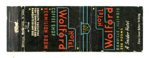 Wolford Hotel, Danville, IL Matchbook Cover