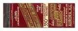Aurora and Leland Hotels, Aurora, IL [Matchbook Cover]