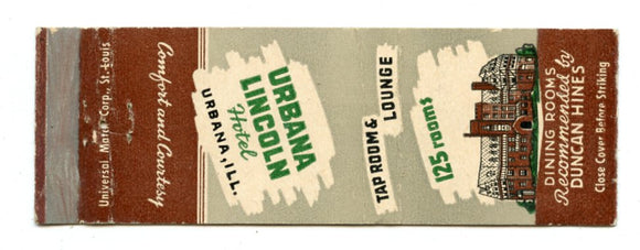 Urbana Lincoln Hotel, Urbana, IL [Matchbook Cover]