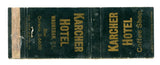 Karcher Hotel, Waukegan, IL [Matchbook Cover]
