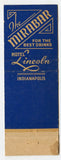 Lincoln Hotel, Indianapolis, IN [Matchbook Cover]