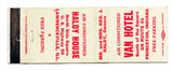 Haldy House, Lawrenceville, IL, and Van Hotel, Princeton IN [Matchbook Cover]