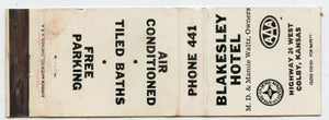 Blakesley Hotel, Colby, KS [Matchbook Cover]