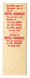 Gardner Hotel, Shreveport, LA [Matchbook Cover]