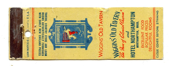 Wiggins' Old Tavern and Northampton Hotel, Northampton, MA [Matchbook Cover]