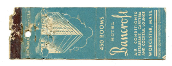 Bancroft Hotel, Worcester, MA [Matchbook Cover]