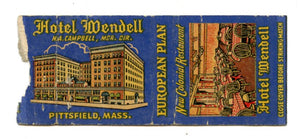 Wendell Hotel, Pittsfield, MA [Matchbook Cover]