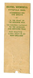 Wendell Hotel, Pittsfield, MA [Matchbook Cover]