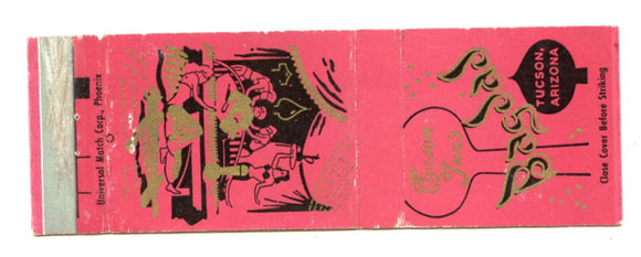Tucson Inn's Bagdad Restaurant, Tucson, AZ [Matchbook Cover]