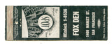Fox Den, San Francisco, CA [Matchbook Cover]