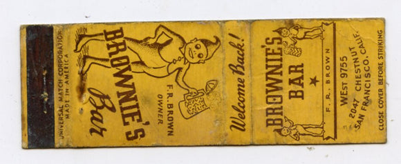Brownie's Bar, San Francisco, CA [Matchbook Cover]