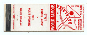 Balalaika Continental Restaurant, San Francisco, CA [Matchbook Cover]