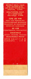 Villa Frascati Belgian Restaurants, Hollywood, CA [Matchbook Cover]