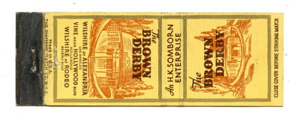 Brown Derby, Hollywood, CA [Matchbook Cover]