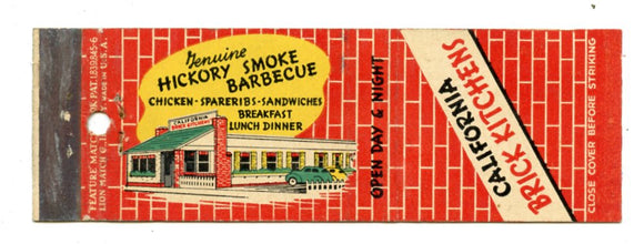 California Brick Kitchens [Matchbook Cover]