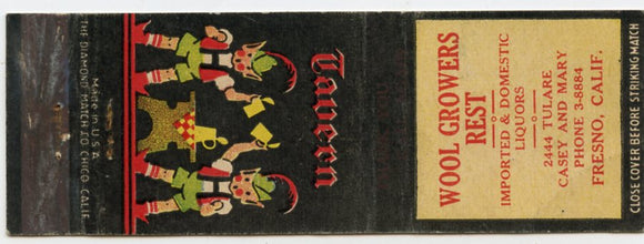 Wool Growers Rest, Fresno, CA [Matchbook Cover]