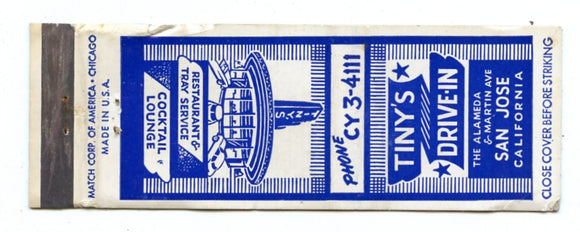 Tiny's Drive-In, San Jose, CA [Matchbook Cover]