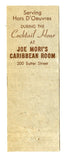 Joe Mori's Caribbean Room, San Francisco, CA [Matchbook Cover]