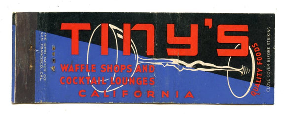 Tiny's Waffle Shops and Cocktail Lounges [Matchbook Cover]