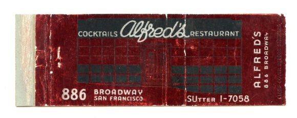 Alfred's Restaurant, San Francisco, CA [Matchbook Cover]