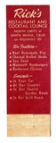 Rick's Heavenly Food, Santa Maria, CA [Matchbook Cover]