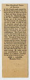 Ritz French Restaurant, San Francisco, CA [Matchbook Cover]