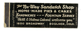 Nu-Way Sandwich Shop, Boulder, CO [Matchbook Cover]