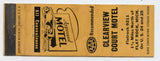 Clearview Court Motel, Flat Rock, MI [Matchbook Cover]