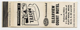 Clearview Court Motel, Flat Rock, MI [Matchbook Cover]