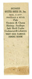 Honiss Oyster House Co., Hartford, CT [Matchbook Cover]