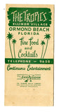 Tropics Restaurant, Ormond Beach, FL [Matchbook Cover]