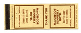 MacGregor Dennerly Hotel, Aitkin, MN Matchbook Cover