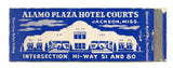 Alamo Plaza Hotel Courts, Jackson, MS Matchbook Cover