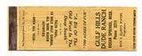 Gulf Hills Dude Ranch, Ocean Springs, MS Matchbook Cover