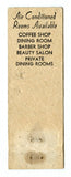 Claridge Hotel, St. Louis, MO Matchbook Cover