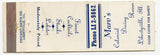 Marv's Colonial Dining Room, Libertyville, IL Matchbook Cover