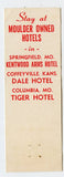 Tiger Hotel, Columbia, MO Matchbook Cover